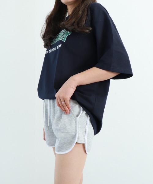 Miniministore(ミニミニストア)の「半袖Tシャツ 英字ロゴ レディース 韓国(Tシャツ/カットソー・レディース・ネイビー/ホワイト/ライトグレー・FREE)」の14枚目の写真
