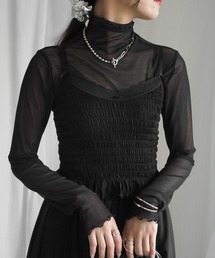 minia（ミニア）の「カップ付きシャーリングキャミ(ショート丈)（キャミソール）」