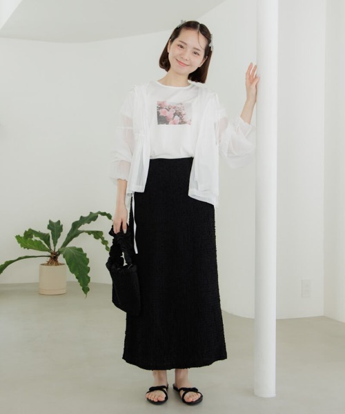 flower（フラワー）の「ブルーミングプリントティーズ（Tシャツ/カットソー・レディース・ホワイト/ホワイト系その他・FREE）」の4枚目の写真