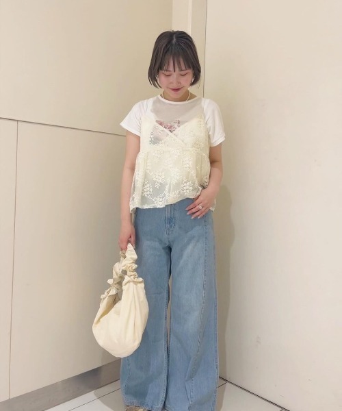 セール】フラワーギャザートップス（Tシャツ/カットソー）｜Olu
