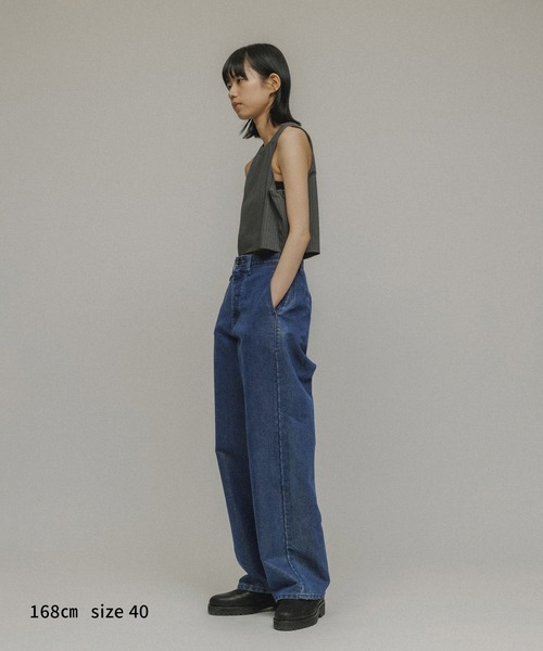 M TO R（ムウトアール）の「［PANTS］GLITTER DENIM COIN POCKET TACK PANTS（デニムパンツ・レディース・ブルー・42/40/38）」の17枚目の写真