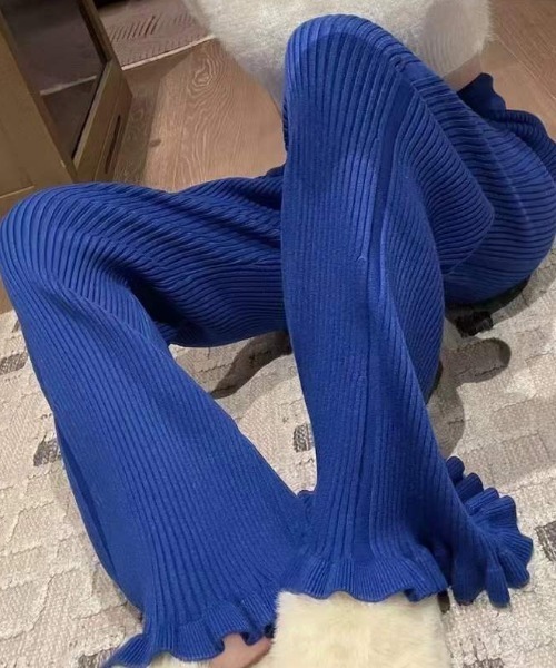 すそフレアリブイージーワイドパンツ（その他パンツ）｜deux amour（ドゥーザムール）