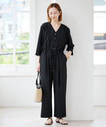 【極美品】スローブイエナ リラックスオールインワン サロペット F ブラック 極美品】スローブイエナ リラックスオールインワン サロペット F