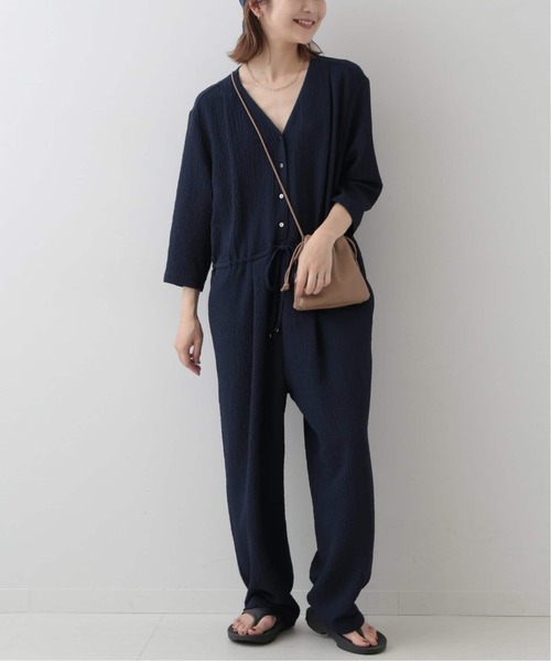 美品 スローブイエナ 2024SS リラックスオールインワン 完売品 黒ブラック SLOBE IENA（スローブイエナ）の「《追加》リラックス