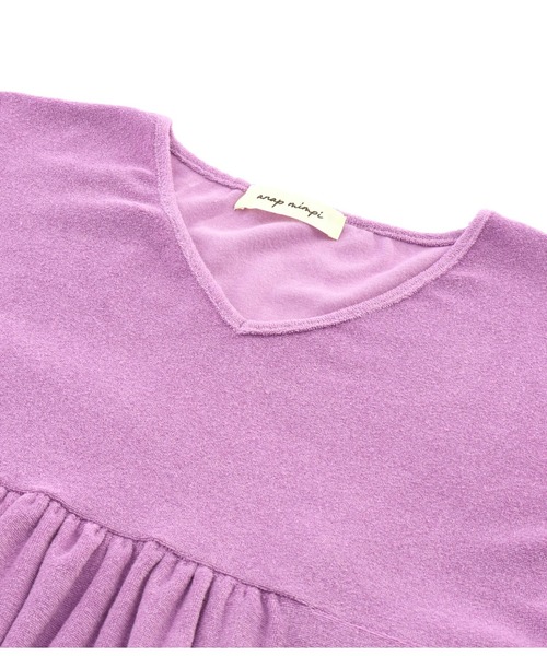 anap mimpi（アナップミンピ）の「フレアスリーブパイルVネックユッタリトップス（Tシャツ/カットソー・レディース・パープル/ミント・FREE）」の5枚目の写真