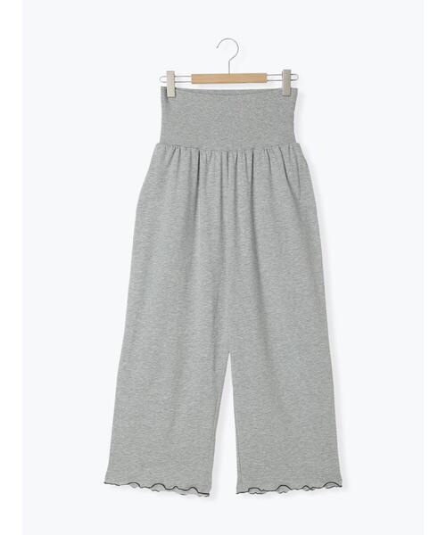 Et grenier by Samansa Mos2（エグルニエバイサマンサモスモス）の「【接触冷感/UVカット】ハラマキ付裾メローパンツ（ルームウェア/パジャマ・レディース・グレー/イエロー/グリーン・F）」の2枚目の写真