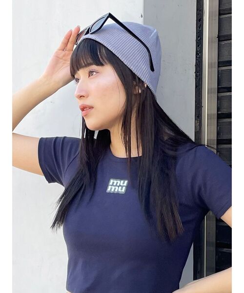 MURUA(ムルーア)の「リバーシブルニットビーニー(ニットキャップ/ビーニー・レディース・ブルー/ブラック・FREE)」の1枚目の写真