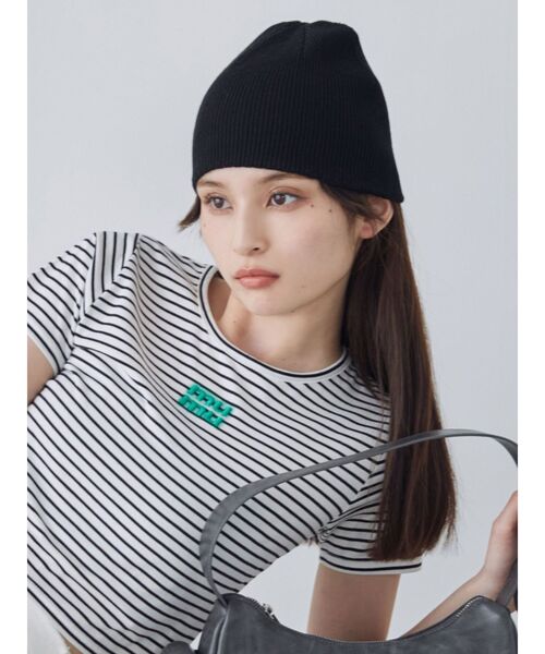 MURUA(ムルーア)の「リバーシブルニットビーニー(ニットキャップ/ビーニー・レディース・ブルー/ブラック・FREE)」の2枚目の写真