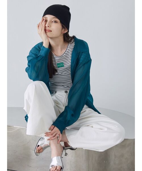 MURUA(ムルーア)の「リバーシブルニットビーニー(ニットキャップ/ビーニー・レディース・ブルー/ブラック・FREE)」の3枚目の写真