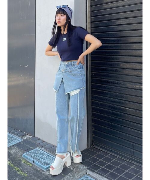 MURUA(ムルーア)の「リバーシブルニットビーニー(ニットキャップ/ビーニー・レディース・ブルー/ブラック・FREE)」の5枚目の写真