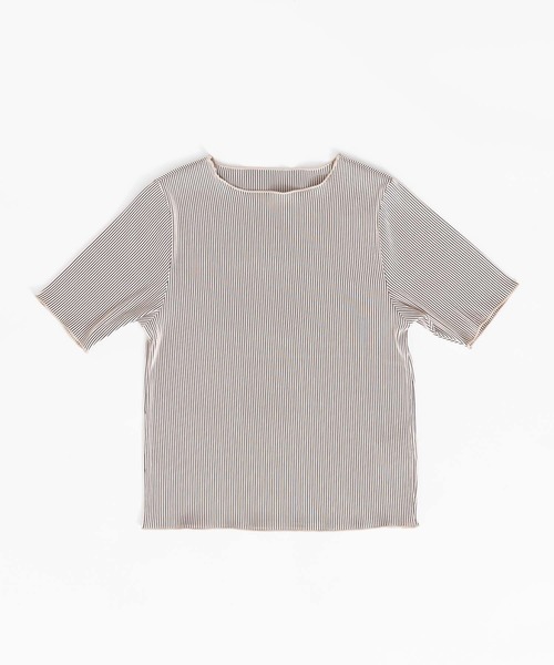 and it_(アンドイット)の「メロウプリーツ半袖Tシャツ(Tシャツ/カットソー・レディース・グレイッシュベージュ/ブラック/アイボリー・M)」の10枚目の写真