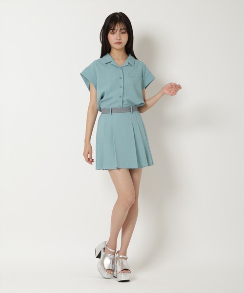 REDYAZEL（レディアゼル）の「【セットアップ可能】配色ベルトラインプリーツスカパン（その他パンツ・レディース・ミント/グレー/オフホワイト・FREE）」の3枚目の写真