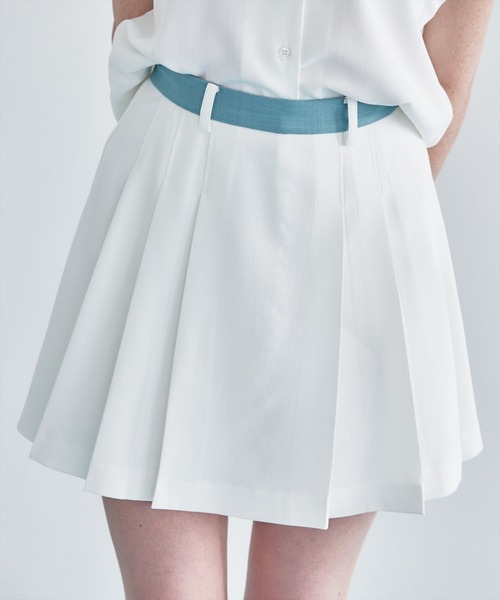 REDYAZEL（レディアゼル）の「【セットアップ可能】配色ベルトラインプリーツスカパン（その他パンツ・レディース・ミント/グレー/オフホワイト・FREE）」の9枚目の写真