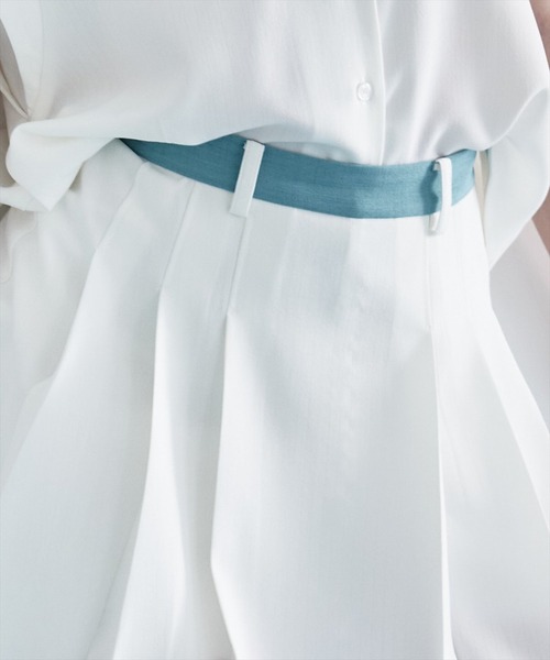 REDYAZEL（レディアゼル）の「【セットアップ可能】配色ベルトラインプリーツスカパン（その他パンツ・レディース・ミント/グレー/オフホワイト・FREE）」の10枚目の写真