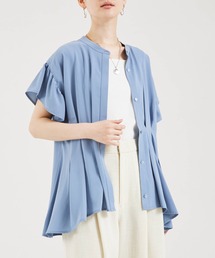 【ウエスト周りのカバー×羽織り】ウェストタックブラウス/オフィスカジュアル