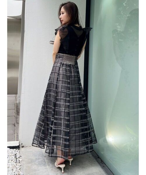 MERCURYDUO(マーキュリーデュオ)の「2WAYオーガンジードッキングラッフルニット(ニット/セーター・レディース・ラベンダー/オフホワイト/ブラック・FREE)」の18枚目の写真