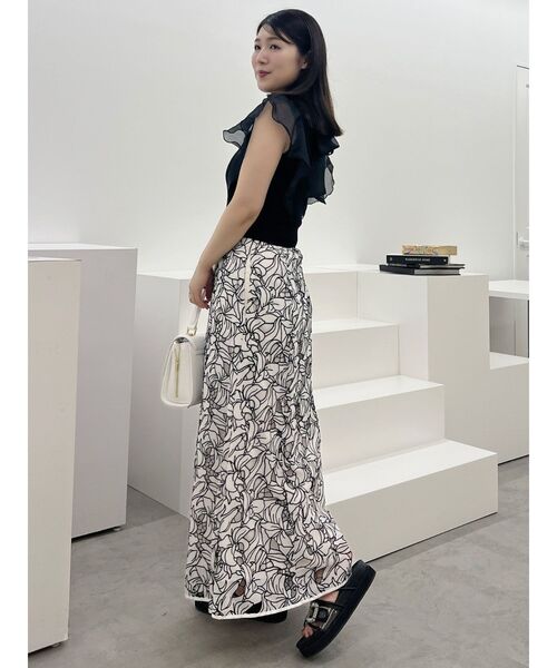 MERCURYDUO(マーキュリーデュオ)の「2WAYオーガンジードッキングラッフルニット(ニット/セーター・レディース・ラベンダー/オフホワイト/ブラック・FREE)」の20枚目の写真