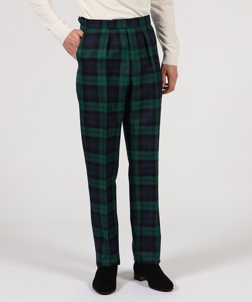 セール】CORDINGS ウール 1プリーツサイドアジャスター トラウザーズ