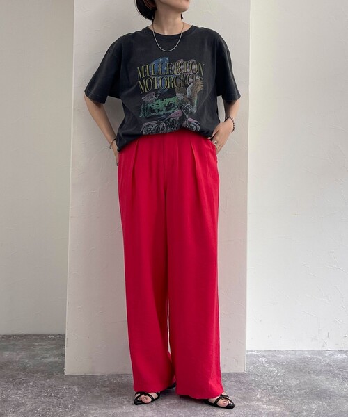 fredy emue（フレディエミュ）の「クールタンブラーツイルスラックス（スラックス・レディース・チャコールグレー/ブラック/ネイビー/レッド・39/38/36）」の16枚目の写真