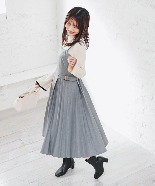 プリーツ切替ジャンパースカート（ジャンパースカート）｜Honeys