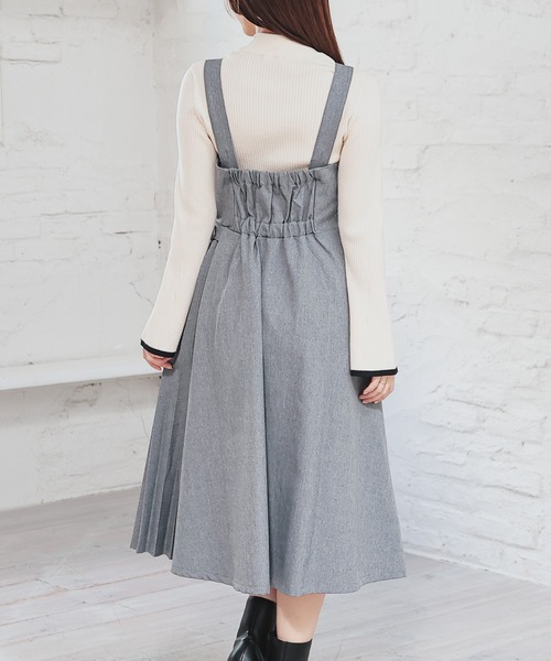 Honeys(ハニーズ)の「プリーツ切替ジャンパースカート(ジャンパースカート・レディース・ベージュ/チャコールグレー/ブラック・SS/S/M/L/LL/3L)」の18枚目の写真