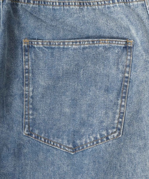 Salong hameu（サロン ハミュー）の「チェックサイドライン フリンジ ケミカルウォッシュデニムワイドパンツ メンズ レディース（デニムパンツ・メンズ・ブラック系その他/インディゴブルー・L/M）」の15枚目の写真