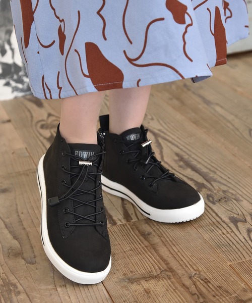 EDWIN(エドウィン)の「【防水】EDWIN(エドウィン)防水 サイドジップドロストレインブーツ(レインシューズ・レディース・ダークベージュ/ブラック/ネイビー/レンガ/カーキブラウン・22.5cm/23.0cm/23.5cm/24.0cm/24.5cm)」の9枚目の写真