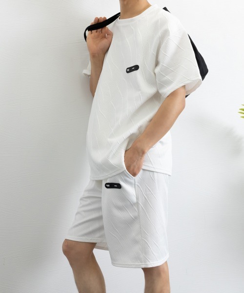 AsaAura(アサオーラ)の「メンズ 半袖tシャツ ハーフパンツセット(アンサンブル・メンズ・ブラック/ホワイト/ベージュ・M/L/XL)」の18枚目の写真