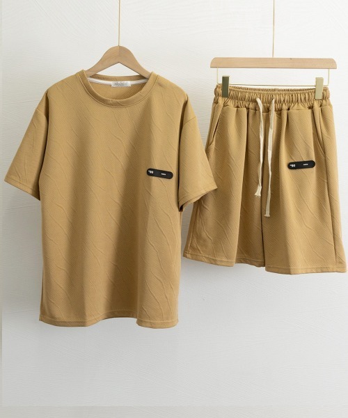 AsaAura(アサオーラ)の「メンズ 半袖tシャツ ハーフパンツセット(アンサンブル・メンズ・ブラック/ホワイト/ベージュ・M/L/XL)」の20枚目の写真
