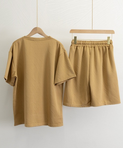 AsaAura(アサオーラ)の「メンズ 半袖tシャツ ハーフパンツセット(アンサンブル・メンズ・ブラック/ホワイト/ベージュ・M/L/XL)」の21枚目の写真