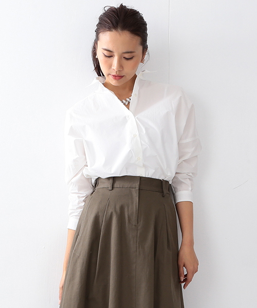 BEAMS LIGHTS Women's（ビームスライツ ウィメンズ）の「BEAMS LIGHTS / タイプライター ビッグシャツ（シャツ/ブラウス・レディース・オフホワイト/ブラック/ブラウン・36/38）」の21枚目の写真