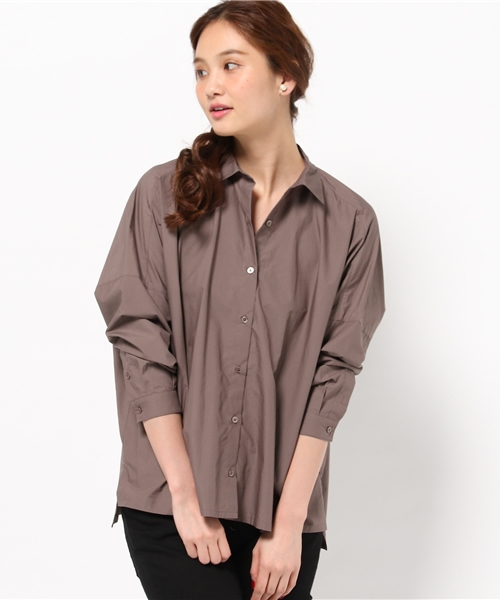 BEAMS LIGHTS Women's（ビームスライツ ウィメンズ）の「BEAMS LIGHTS / タイプライター ビッグシャツ（シャツ/ブラウス・レディース・オフホワイト/ブラック/ブラウン・36/38）」の3枚目の写真