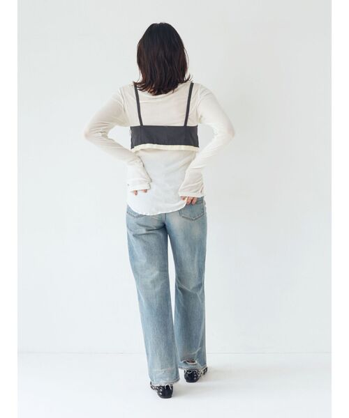 Ungrid(アングリッド)の「シアーフィットロングスリーブTee(Tシャツ/カットソー・レディース・オフホワイト/オレンジ/グリーン/ブラック/パープル・FREE)」の8枚目の写真