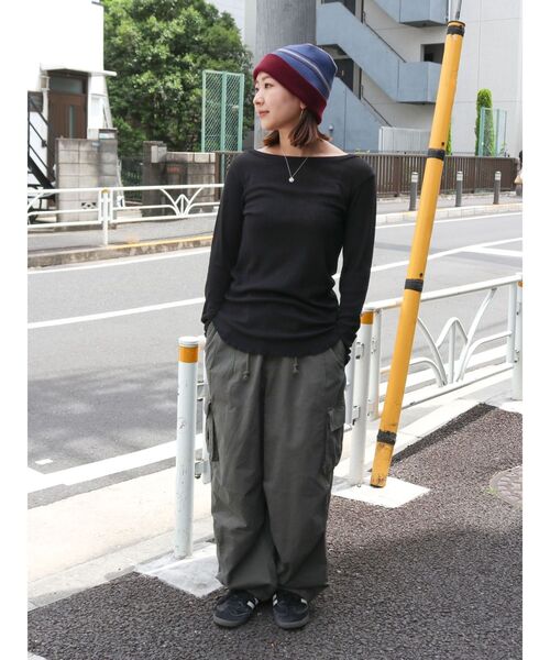 Ungrid(アングリッド)の「シアーフィットロングスリーブTee(Tシャツ/カットソー・レディース・オフホワイト/オレンジ/グリーン/ブラック/パープル・FREE)」の10枚目の写真