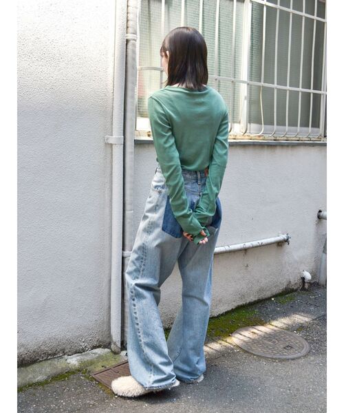 Ungrid(アングリッド)の「シアーフィットロングスリーブTee(Tシャツ/カットソー・レディース・オフホワイト/オレンジ/グリーン/ブラック/パープル・FREE)」の15枚目の写真