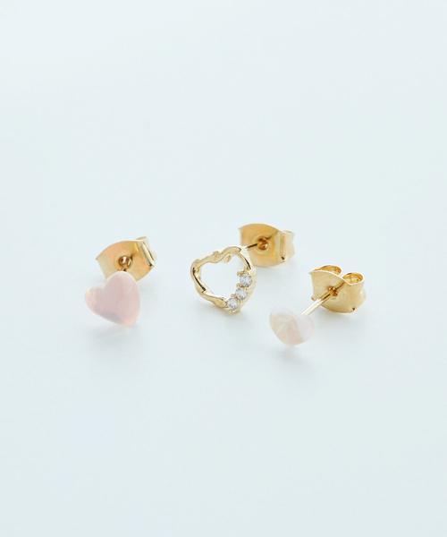 ROPE' PICNIC(ロペピクニック)の「オーロラプチハートピアスセット(ピアス(両耳用)・レディース・シルバー/ゴールド・FREE)」の2枚目の写真