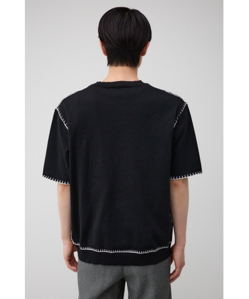 AZUL by moussy(アズールバイマウジー)の「ブランケットステッチ半袖ニット(ニット/セーター・メンズ・オフホワイト/ブルー/ブラック/ライトグレー・FREE)」の21枚目の写真