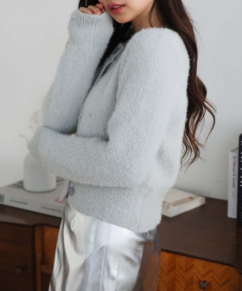 Doula Doula（ドゥーラドゥーラ）の「ストーン付きニットカーディガン（カーディガン/ボレロ・レディース・ホワイト/ブラック/グレー・FREE）」の20枚目の写真