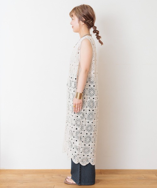 studio CLIP（スタディオクリップ）の「【my fit CLIP/低身長スタッフ企画】レースジレワンピース（ベスト・レディース・チャコール/ナチュラル・FREE）」の17枚目の写真