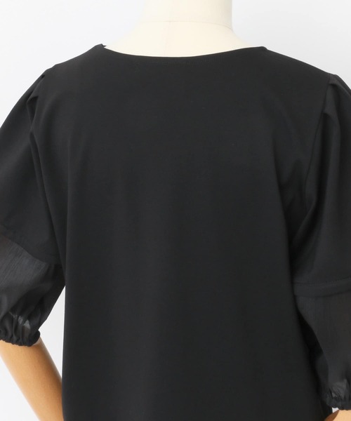 URBAN RESEARCH ROSSO WOMEN（アーバンリサーチ　ロッソ）の「シアードッキングカットブラウス（シャツ/ブラウス・レディース・ブラック/ホワイト・FREE）」の15枚目の写真