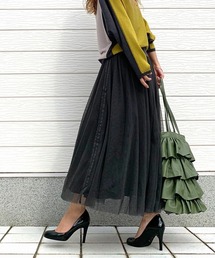 Q | デニムチュールスカート(スカート)