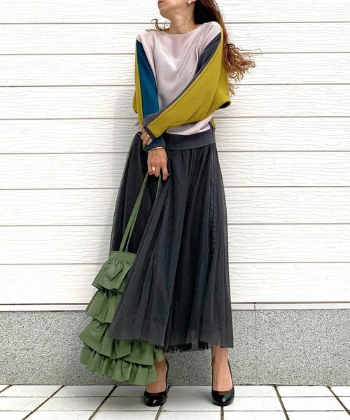 Q（キュー）の「デニムドッキングチュールスカート（スカート・レディース・ブラック・MEDIUM）」の17枚目の写真