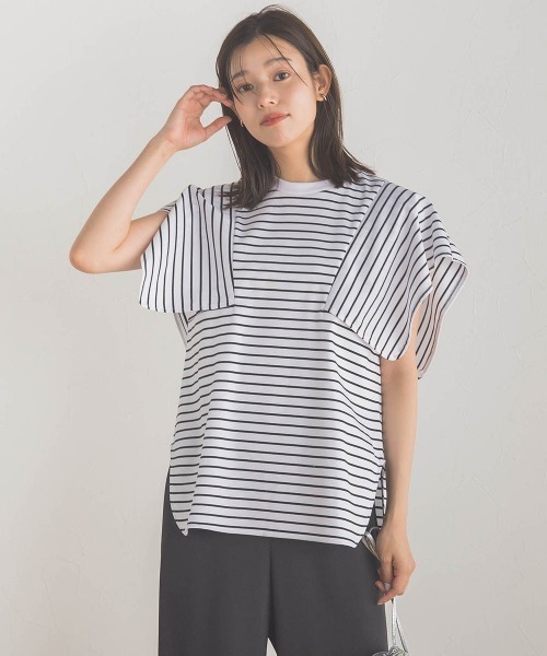 Droite lautreamont(ドロワットロートレアモン)の「スクエアスリーブプルオーバー(Tシャツ/カットソー・レディース・オレンジ/ブラック/アイボリー/オフホワイト・M)」の5枚目の写真