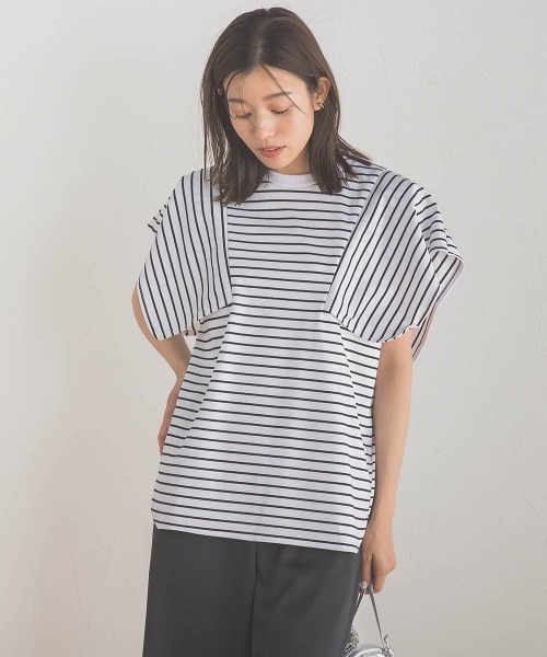Droite lautreamont(ドロワットロートレアモン)の「スクエアスリーブプルオーバー(Tシャツ/カットソー・レディース・オレンジ/ブラック/アイボリー/オフホワイト・M)」の7枚目の写真