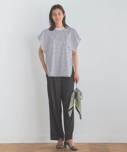 Droite lautreamont(ドロワットロートレアモン)の「スクエアスリーブプルオーバー(Tシャツ/カットソー・レディース・オレンジ/ブラック/アイボリー/オフホワイト・M)」の9枚目の写真