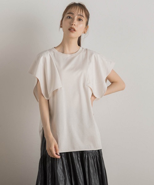Droite lautreamont(ドロワットロートレアモン)の「スクエアスリーブプルオーバー(Tシャツ/カットソー・レディース・オレンジ/ブラック/アイボリー/オフホワイト・M)」の15枚目の写真