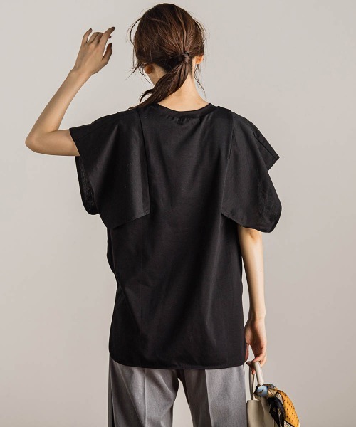 Droite lautreamont(ドロワットロートレアモン)の「スクエアスリーブプルオーバー(Tシャツ/カットソー・レディース・オレンジ/ブラック/アイボリー/オフホワイト・M)」の20枚目の写真
