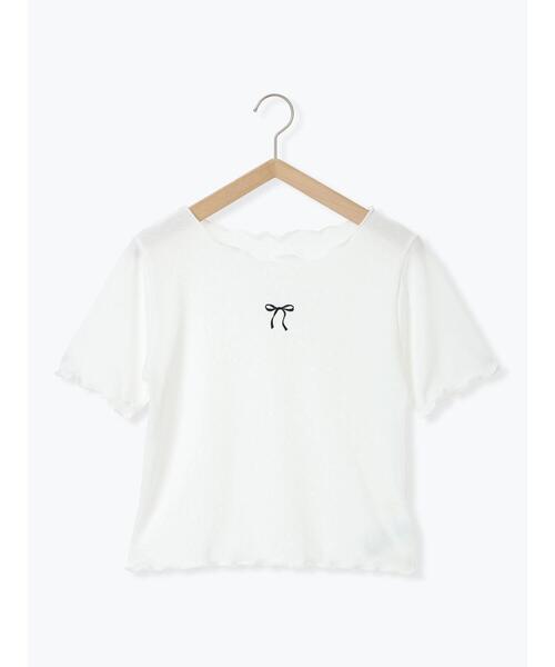 ehka sopo（エヘカソポ）の「リボン刺繍カットソー（Tシャツ/カットソー・レディース・オフホワイト/ブラック/キナリ/ラベンダー・F）」の13枚目の写真