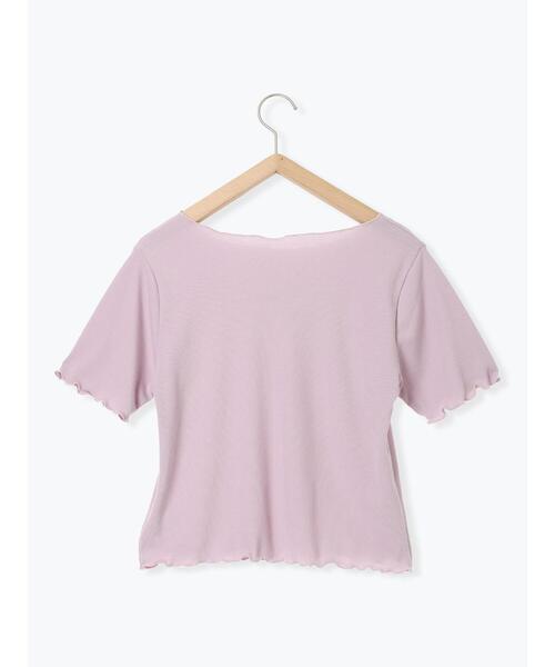 ehka sopo（エヘカソポ）の「リボン刺繍カットソー（Tシャツ/カットソー・レディース・オフホワイト/ブラック/キナリ/ラベンダー・F）」の7枚目の写真