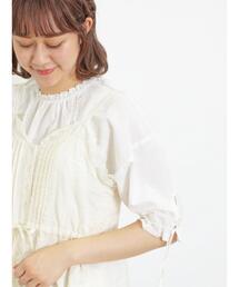 Samansa Mos2 | 袖口リボンレースブラウス(シャツ/ブラウス)
